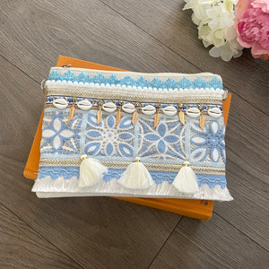 MYKONOS Boho Clutch Bag Blue