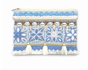 MYKONOS Boho Clutch Bag Blue