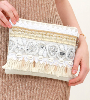 MYKONOS Boho Clutch Bag Silver